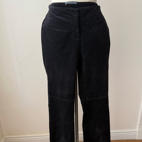 ALEXANDER McQUEEN Unique Embroider Black Velvet Pants SZ S/M VTG